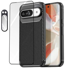 For Google Pixel 9 Pro XL Case Shockproof Ultra Slim TPU Carbon Fiber Back Cover