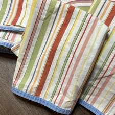 Vtg Ralph Lauren Harbor View Preppy Stripe QUEEN Duvet Sheet Set Pastel Beach