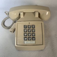 Cortelco Push Button Touch Tone Desk Phone Telephone Beige TESTED WORKS 250044