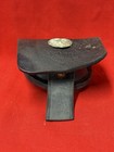 Civil War Confederate CSA Texas Leather Cap Box with Texas Star Badge — photo 4