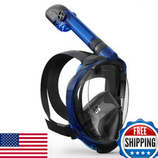 Full Face Snorkel Mask Adult, Dry-Top Snorkeling Gear with Camera Mount, Foldabl