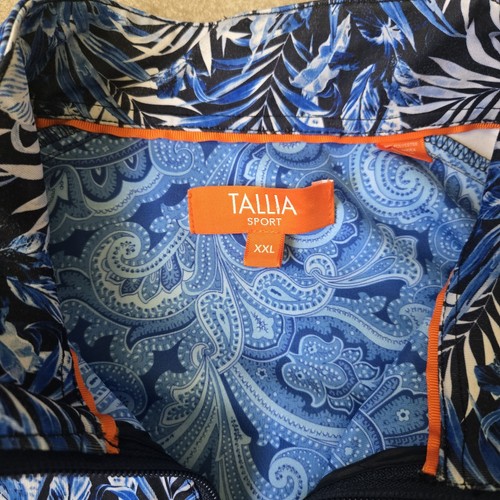 Tallia Sport Men's Blue Tropical Print Track Jacket Sz XXL - Foto 2 di 10