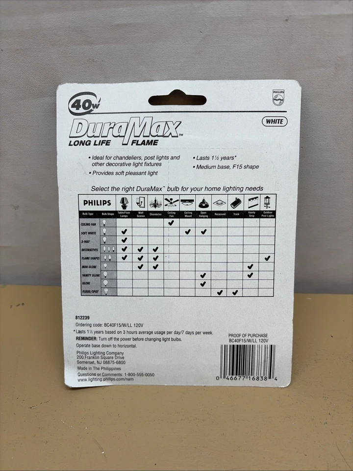 Philips DuraMax 40W White Flame Candle Bulb Soft White - Image 3 of 3