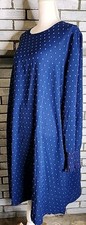 Shein Curve Women's Long Balloon Sleeve Chiffon Shift Dress Size 3XL Blue