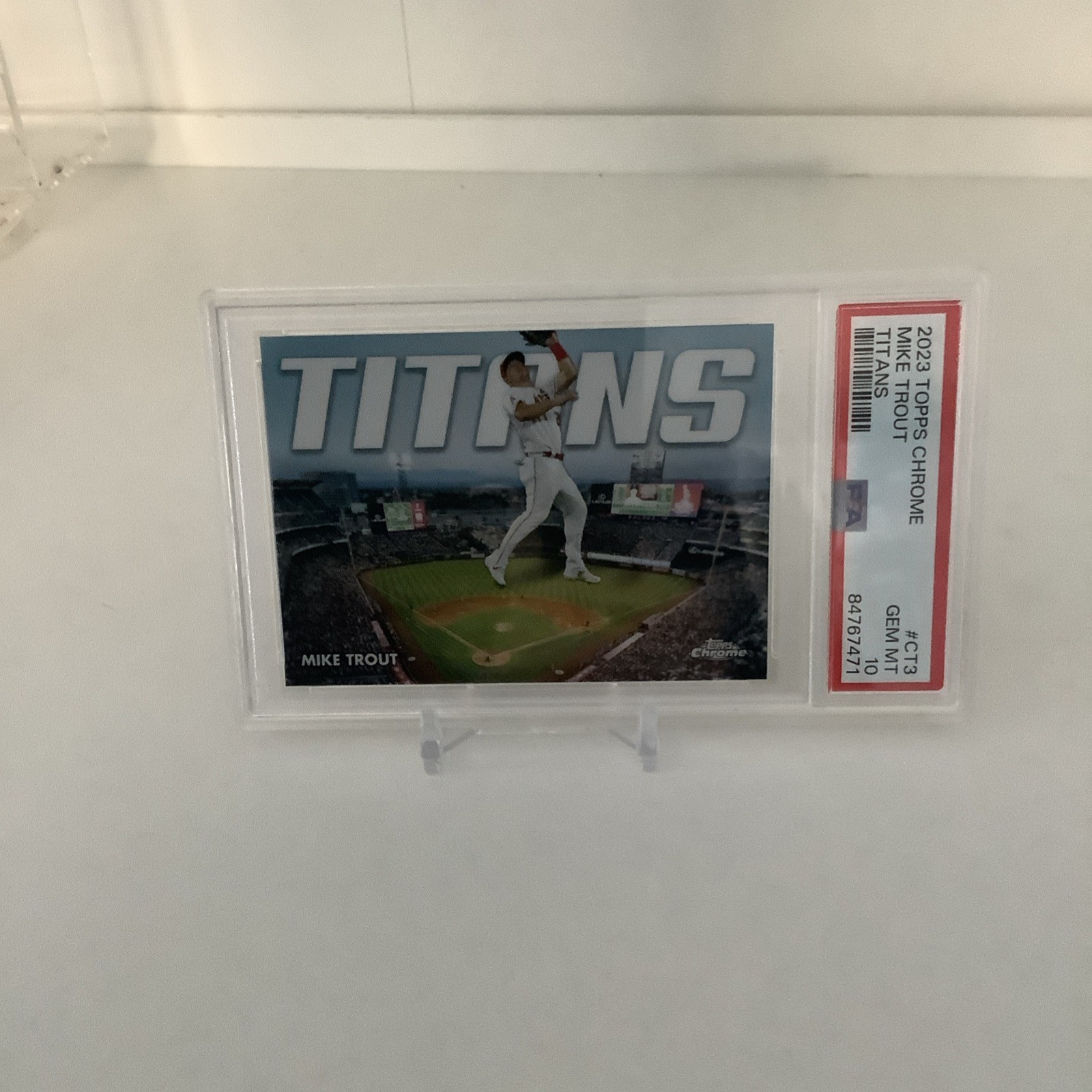 Topps 2023 Chrome Titans Mike Trout Los Angeles Angels PSA 10 #CT-3