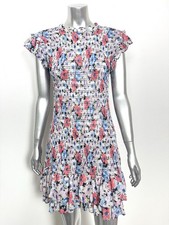 Veronica Beard Dress Women&rsquo;s 4 XS Cici Ruched Smocked Ruffle Sleeve Floral