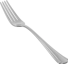 Stainless Steel Dinner Forks with Scalloped Edge, Pack of 12, Silver