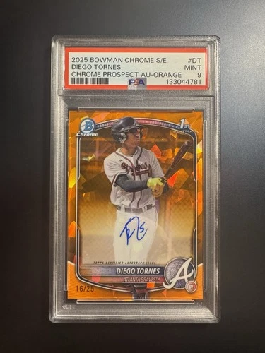 2025 Bowman Chrome Sapphire DIEGO TORNES Chrome Prospect Orange Auto /25 Pop. 1