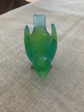 Oiseau turquoise pâte de verre Daum France