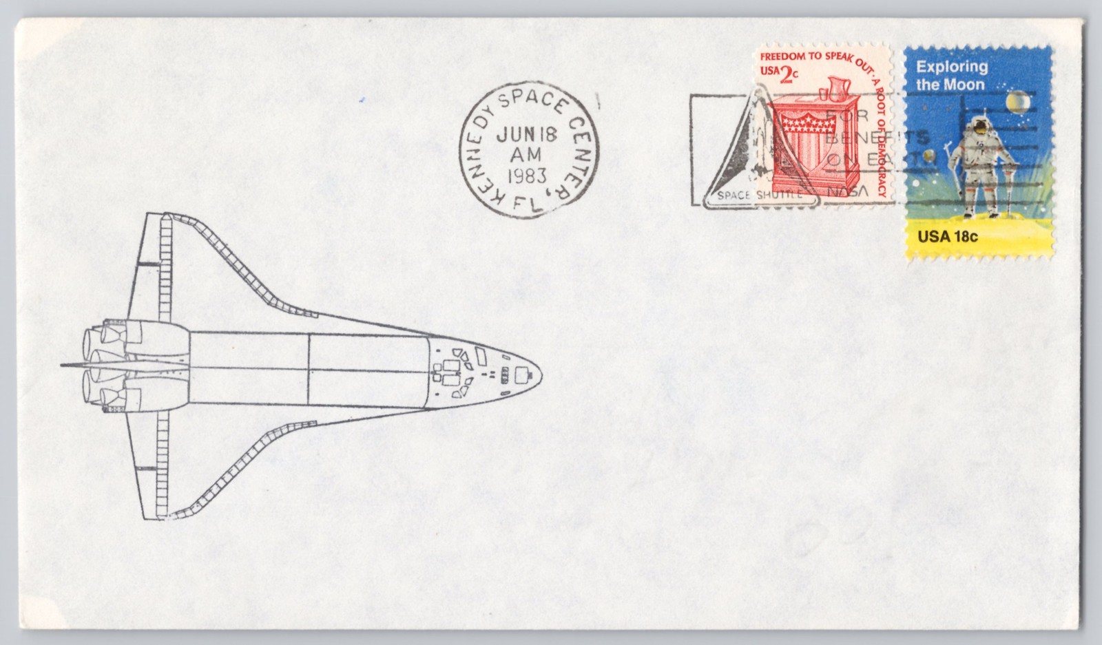Kennedy Space Center, FL Shuttle STS-7 top view, Sally Ride, NASA 1983