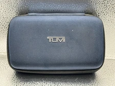 TUMI for Delta Amenity Kit Travel Toiletry Case Navy Blue Zip Hard Shell Pouch