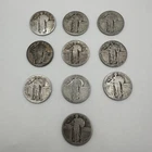 Lot of 10 Standing Liberty Silver Quarters 90% Silver
