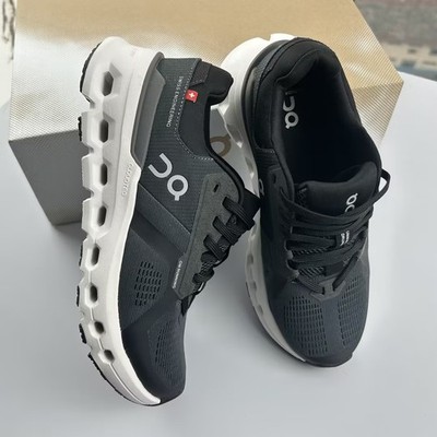 On Cloudrunner 2 Women s Eclipse Black Lace Up Breathable Running Shoes US 6-9.5