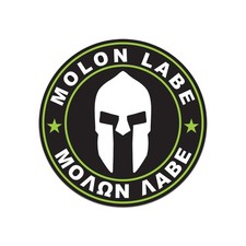 Round Molon Labe Green Spartan Sticker Decal