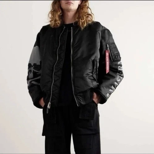 MASTERMIND WORLD X ALPHA INDUSTRIES PATCHWORK MA-1 BOMBER JACKET image 4
