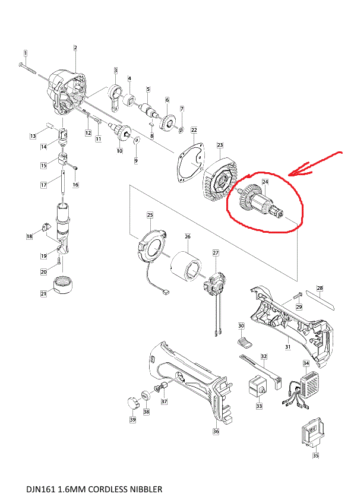 MAKITA ARMADURA ROTOR 18V DJN161 1.6MM MORDEDOR INALÁMBRICO 619312-6 - Imagen 1 de 1