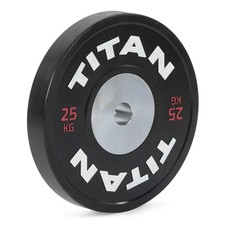 Titan Fitness 25 KG Single Elite Competition Bumper Plates, Black Olympic Plate