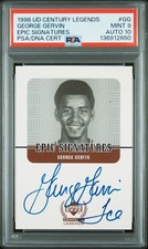 98 UPPERDECK CENTURY LEGENDS EPIC SIGNATURES GEORGE GERVIN PSA DUAL graded 9/10