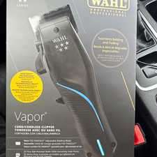 Wahl Vapor Cordless Hair Clipper, Adjustable Blade, Black/Blue, Unisex