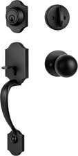 Matte Black Keyed Entry Front Door Handleset with Deadbolt
