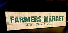 Wooden Framers Market Sign. Grow • Harvest • Enjoy