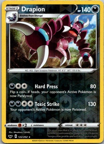 Drapion Rare SWSH01: Sword & Shield Base Set 122/202 Heavily Played
