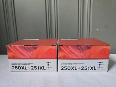 PGI-250XL CLI-251XL Ink Set (5-Pack) for Canon IP7220 IP8720 Printers - Lot Of 2