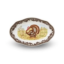 Spode Woodland Turkey Pickle Dish | Perfect for Thanksgiving Table