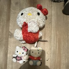 Hello Kitty Plush Toy Lot Set of 3 Collectible Animation Stuffed Animals