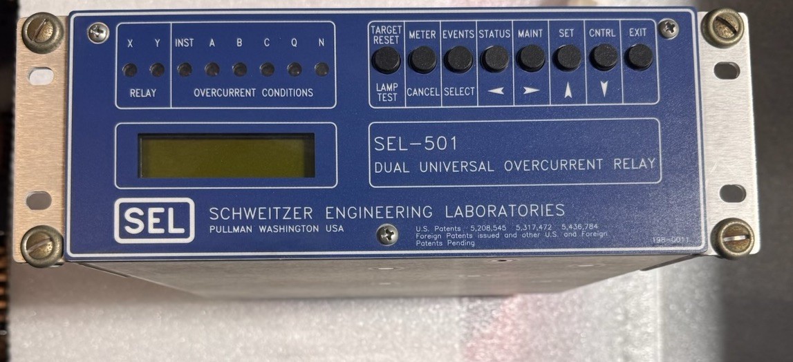 Schweitzer SEL-501 Overcurrent Relay 0501003X562XXB 48VDC 125VDC 5A 60Hz