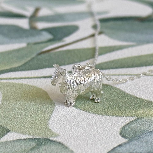 Solid 925 Sterling Silver Sheep Pendant Necklace - Picture 3 of 4