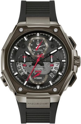 BULOVA Herren Armbanduhr Chronograph 98B358 Herrenuhr Edelstahl Silikon 45mm