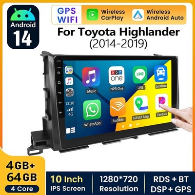 Apple Carplay For Toyota Highlander 2014-2019 Car Stereo Radio Android Screen FM
