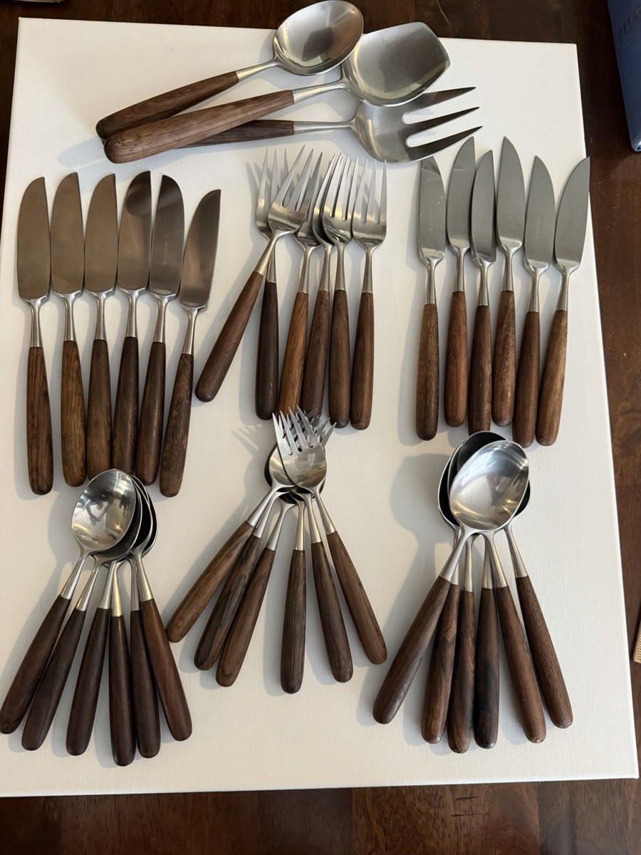 Lauffer Palisander カトラリー 6本セット Lauffer Norway Palisander 39 Pc Rosewood Stainless Flatware set