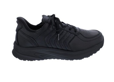 OrthoFeet Navigate Handsfree Slip-In Herrenhalbschuh, Glattleder Black / Schwarz