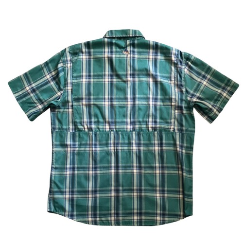 Guy Harvey Men's Shirt Medium Plaid Marlin Embroidered Vented Fishing AFTCO - Picture 2 of 6