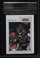 BAS 1989-90 Fleer Vernon Maxwell #144 Seal of Authenticity Auto 3c7