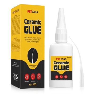 Ceramic Glue, PETCAGA 30g Glue for Pottery and Porcelain Repair, Super Glue... 