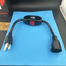 Power Extension Cord with on Off Switch 3-Prong 3 Outlet Household black