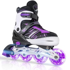 Adjustable Kids Inline Skates for Girls Boys Children Beginners, Inline Skate...