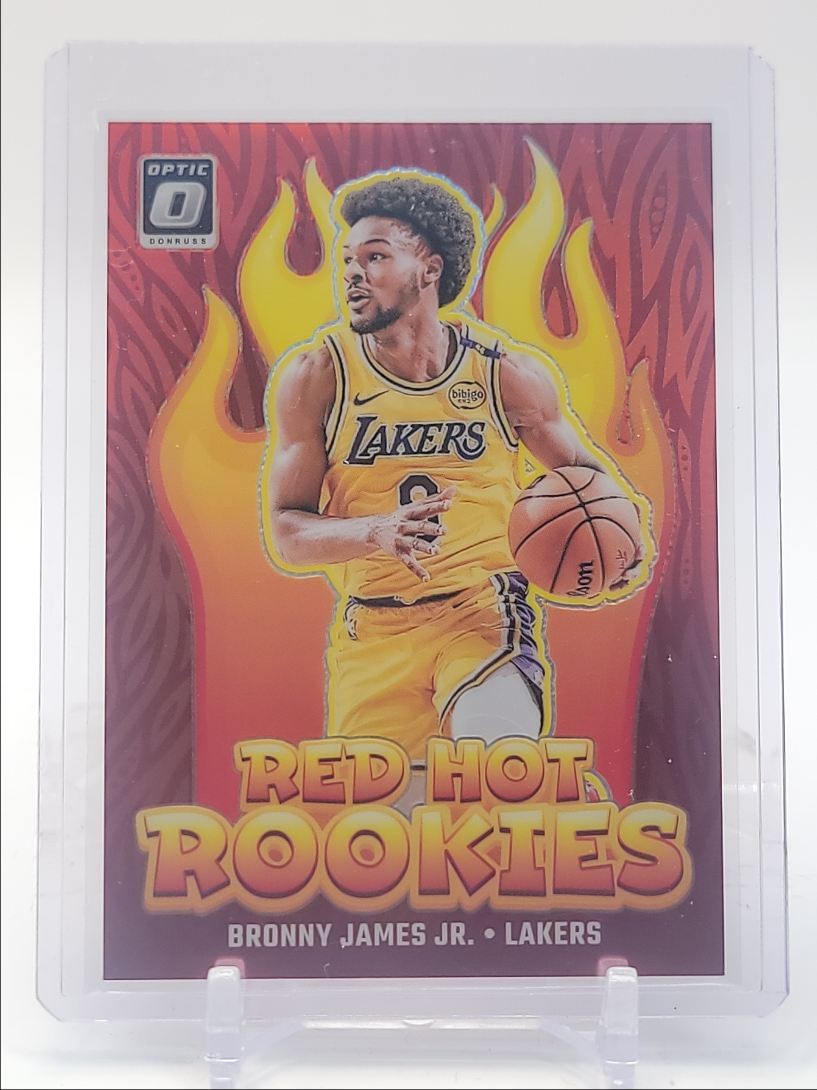 BRONNY JAMES JR. 2024-25 DONRUSS OPTIC RED HOT ROOKIES RED PRIZM RC /99 Q5963