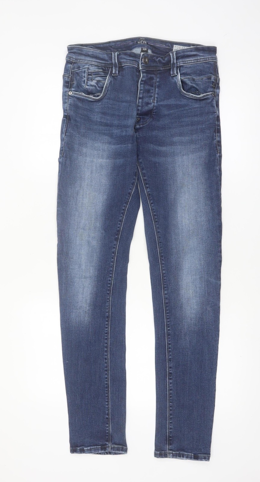 Pantalones de mezclilla para hombre Redefined Rebel azul calce ajustado 30R lavado medio