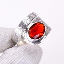 Red Garnet Gemstone 925 Sterling Silver Ring, Christmas Gift, Wedding Ring Gift