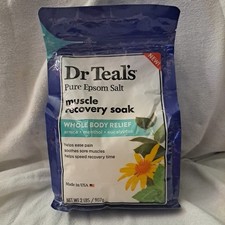 Dr Teals Pure Epsom Salt Muscle Recovery Soak 2 lb Arnica Menthol Eucalyptus NOS
