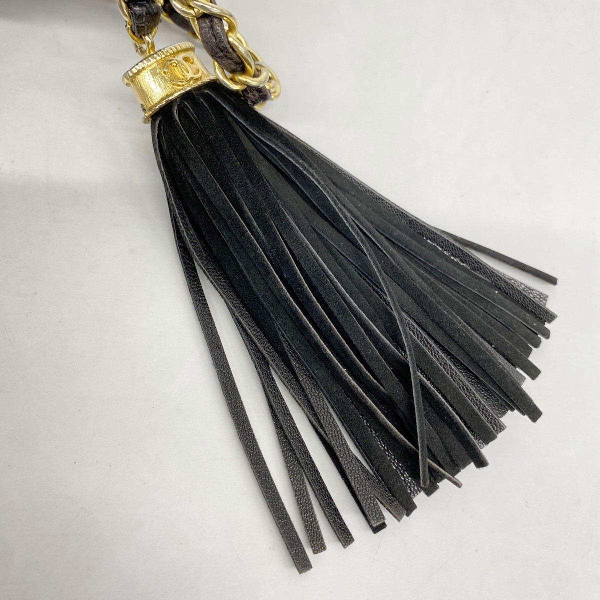 Auth [6bb1681-k] CHANEL Shoulder Bag ChainShoulder with fringe Suede Black G... thumbnail 13
