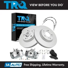 TRQ Front Brake Pad & Rotor Kit Premium G-Coated Semi-Metallic For Mitsubishi