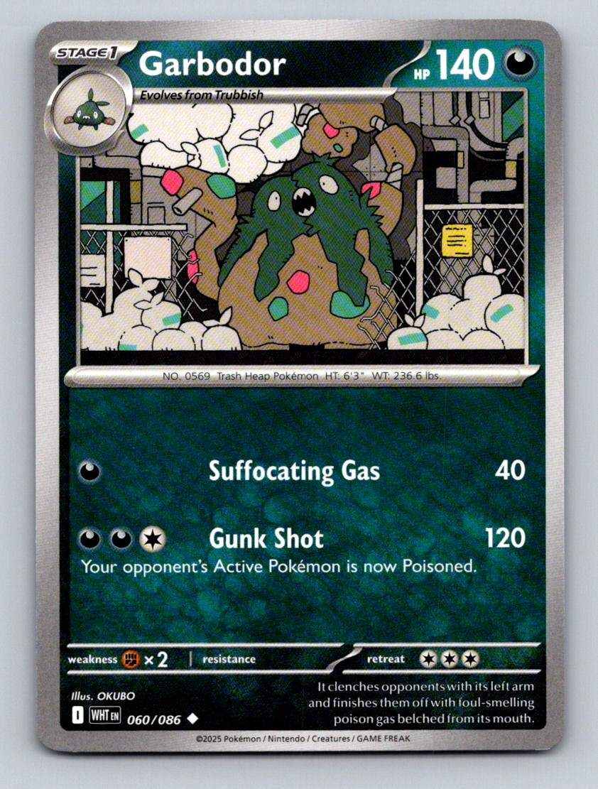 Garbodor 060/086 Uncommon White Flare Pokemon Lightly Played