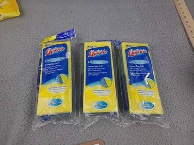 3x New Quickie Clean Squeeze Sponge Mop Refill Type H Xtra Absorbent #041/047