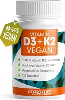 Vitamin D3 K2 Vegan - 120 Tabletten Mit 5000 Ie D3 + 200 Mcg K2 (MK7) - Vitamin
