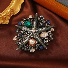 Vintage Starfish Brooches Ocean Animal Pin, Summer Beach Unisex Fashion Jewelry